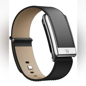 New! WHOOP MG LeatherLuxe S 24mm Band Italian Leather Black Cream Titanium